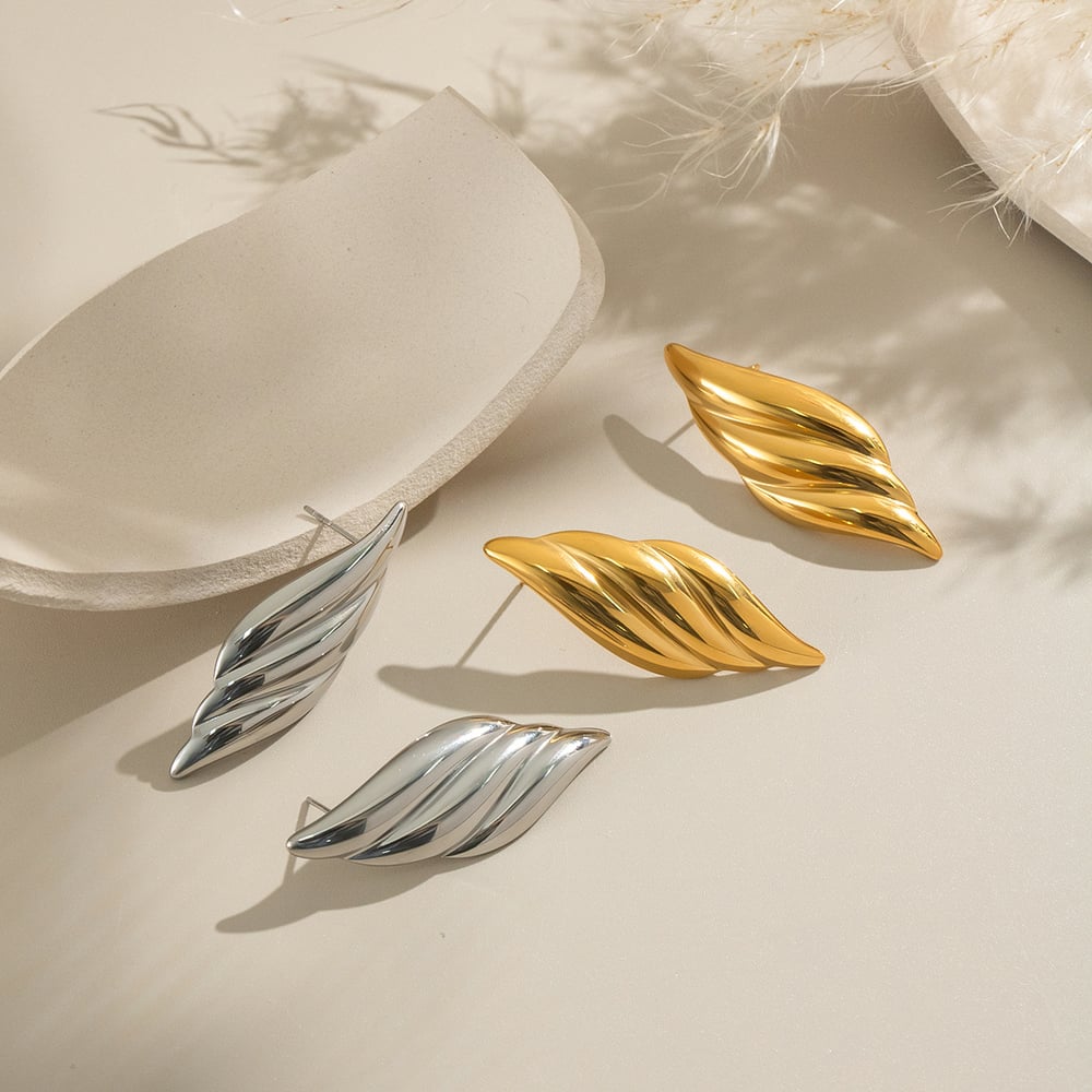 1 Pair Stainless Stainless Steel Gold Color Stud Earrings h5Picture3