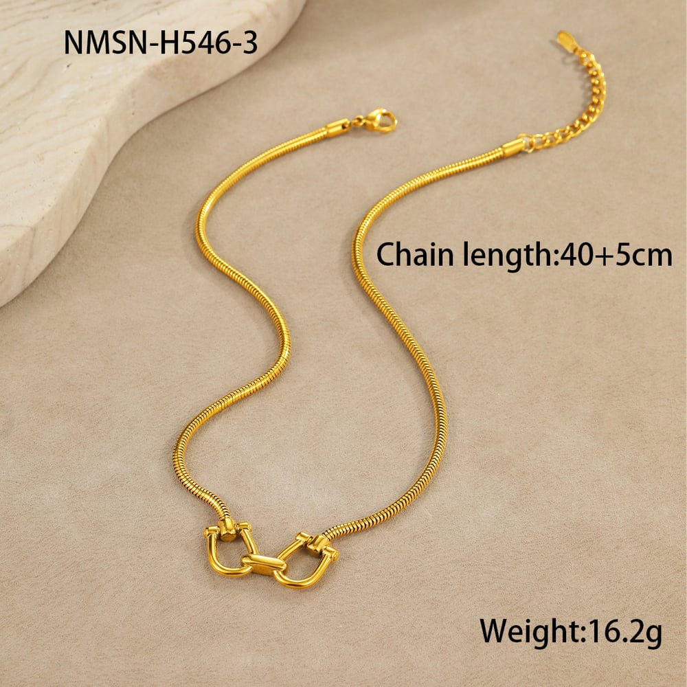 Geometric Stainless Steel Gold Color Women's Pendant Necklaces