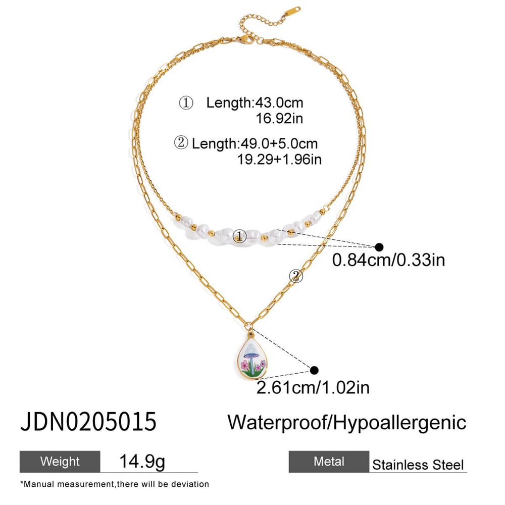 1 Piece Droplet Stainless Steel Gold Color Women's Pendant Necklaces h5Picture2