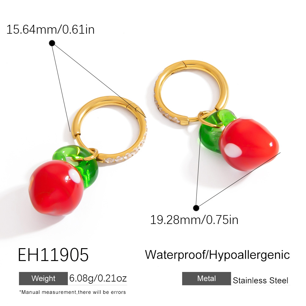 Orecchini da donna fai da te fatti a mano con frutta della serie Romantic h5Immagine2