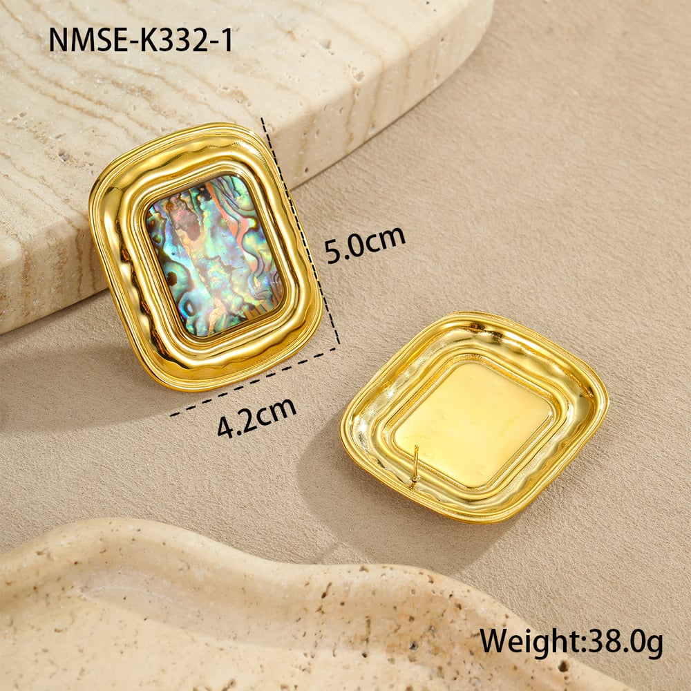 1 Pair Classic Series Retro Geometric Stainless Steel Women's Stud Earrings