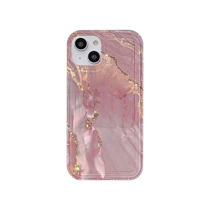 1 Pair High-grade Gradient Pearlescent Pink Phone Case 