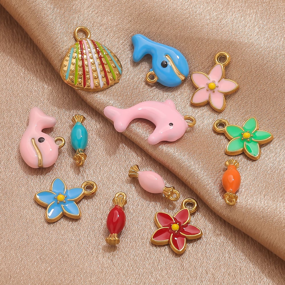 1 Piece Dolphin Stainless Steel Gold Color Women's Pendants Picture3