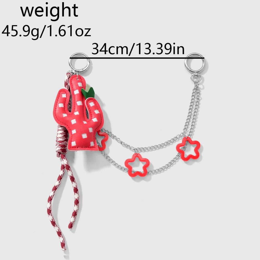 1 Piece Leather Cactus Bag Charms h5Picture2
