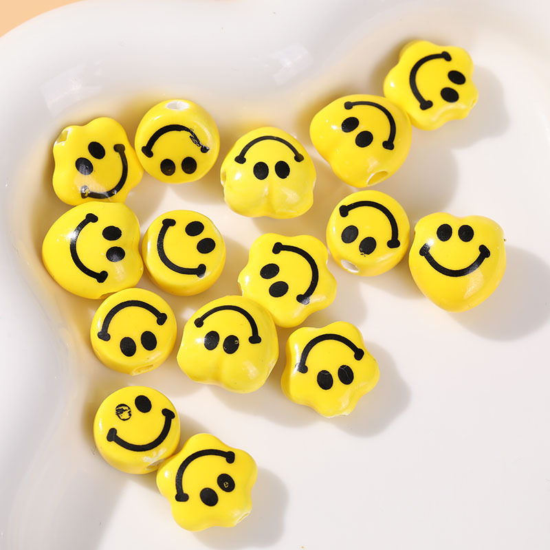 1 Stück einfache Serie süße lächelnde Gesicht Keramik Schmuck Perlen h5Bild4