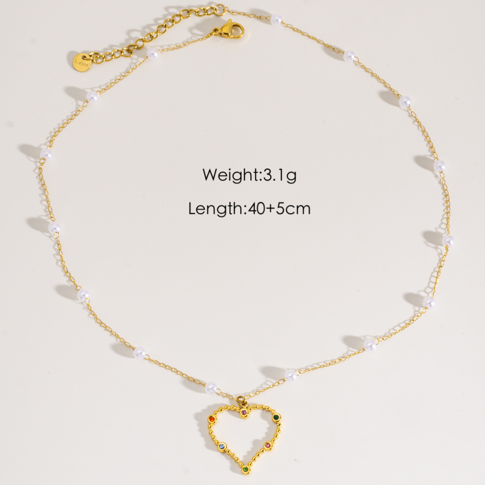 Romantic Series Elegant Star Stainless Steel Women's Beaded Necklaces