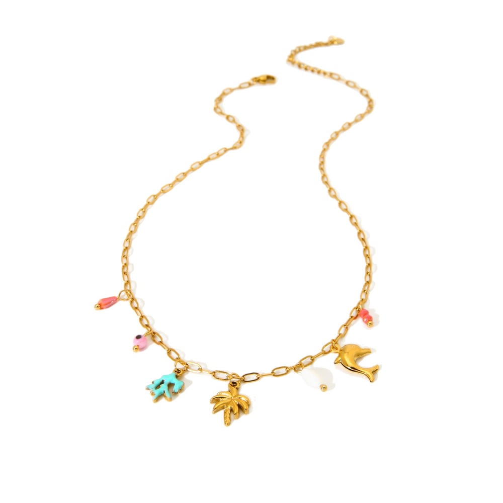 1 Piece Vacation Stainless Steel Gold Color Pendant Necklace h5Picture4