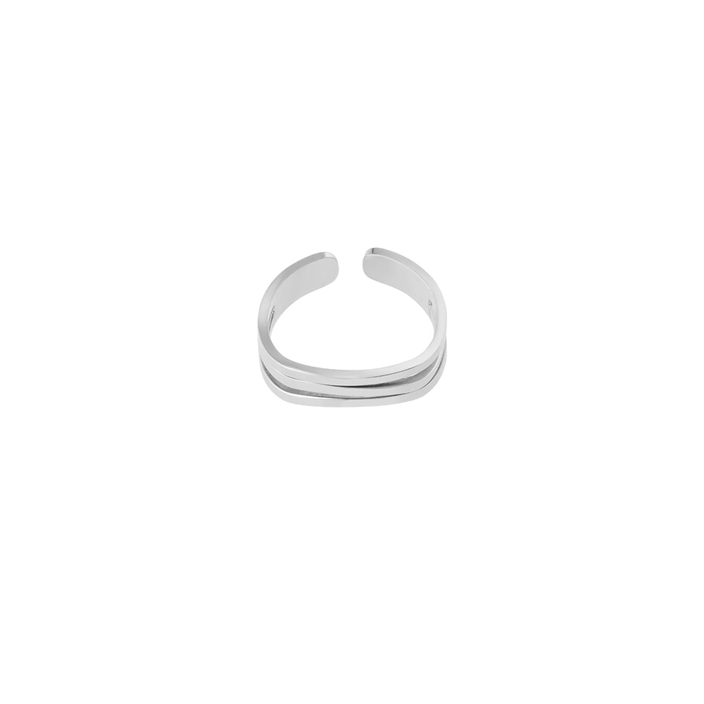 1 Piece Simple Series Classic Strip Stainless Steel   Gold Color  Statement Rings 