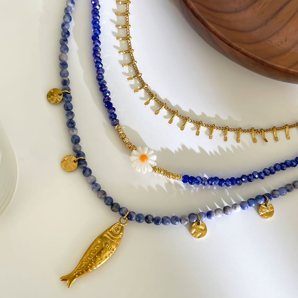 1 Piece Natural Stone Beaded Necklace h5Picture3