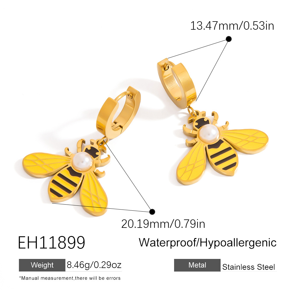 Geometric Stainless Steel Gold Color Women's Drop Earrings h5Picture2