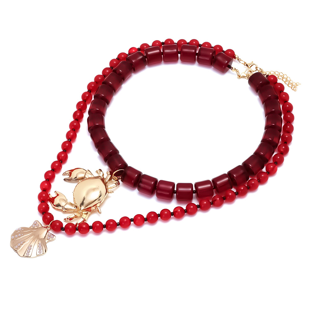 1 Set Crab Alloy Beaded Necklaces h5Picture2