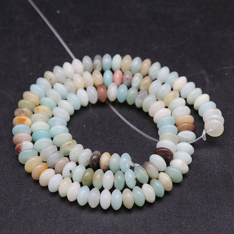 1 String Romantic Series Natural Abacus Bead Stone Jewelry Beads(Bead Size:3mm*6mm)