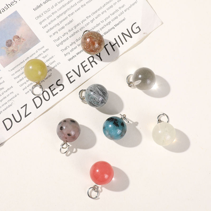 1 Stück Simple Series Einfache, einfarbige Natursteine, Schmuckperlen h5Bild4