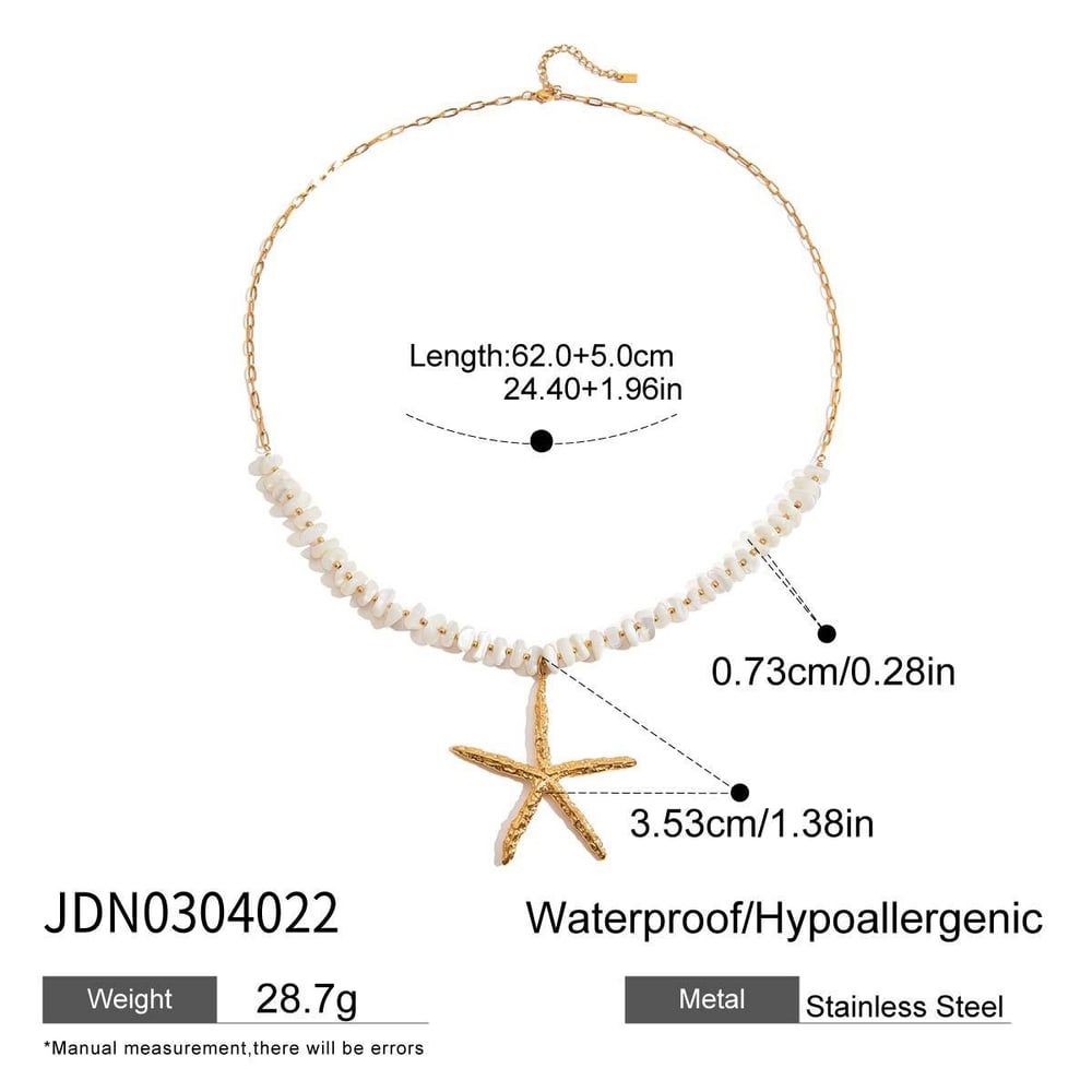 1 Piece Exaggerated Starfish Stainless Steel Gold Color Women's Pendant Necklaces h5Picture2