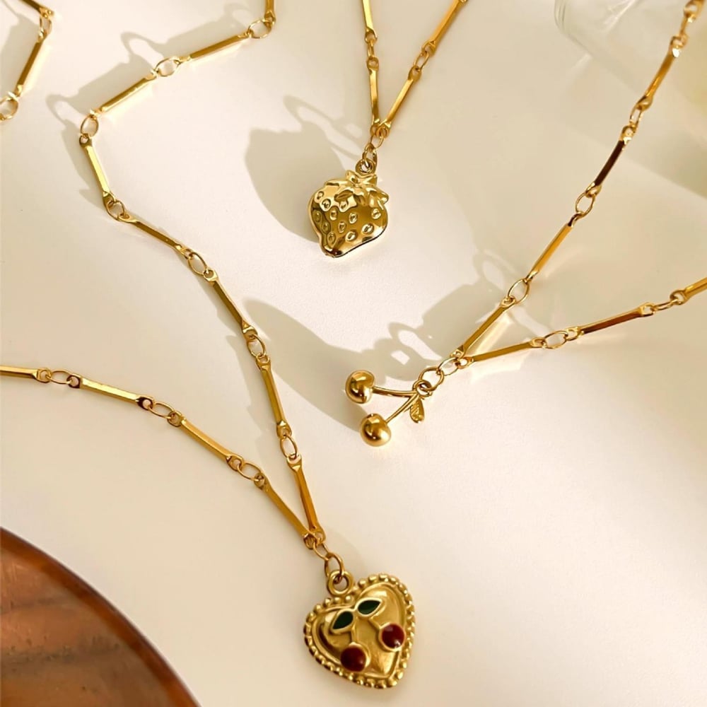 1 Piece Fruit Stainless Steel Gold Color Pendant Necklace h5Picture4