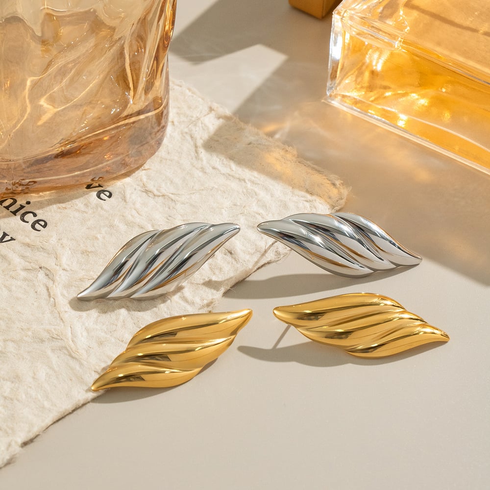 1 Pair Stainless Stainless Steel Gold Color Stud Earrings h5Picture2