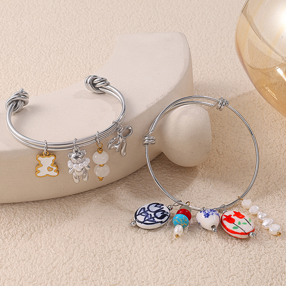 1 Piece Simple Stainless Steel Gold Color DIY Bracelet h5Picture2