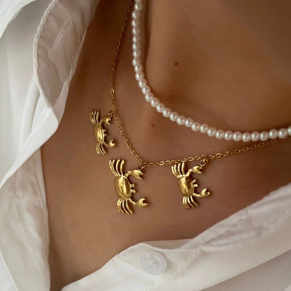 1 Piece Crab Stainless Steel Gold Color Necklace h5Picture3