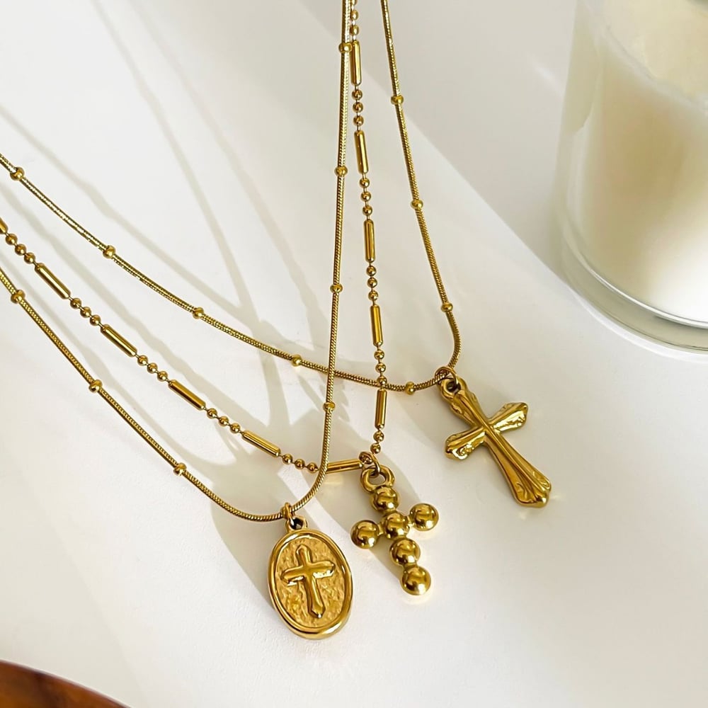 1 Piece Cross Stainless Steel Gold Color Pendant Necklace h5Picture4
