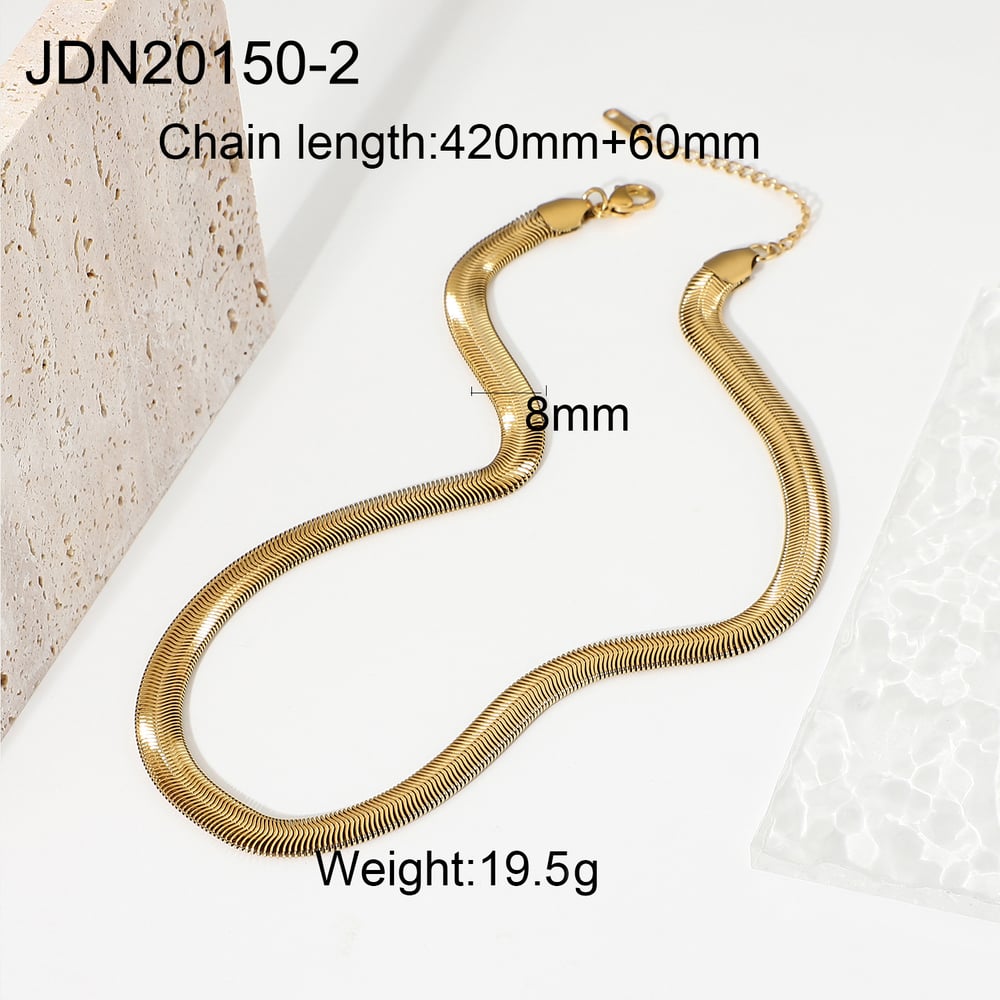 1 Piece Casual Geometric Stainless Steel Gold Color Women's Chain Necklaces 