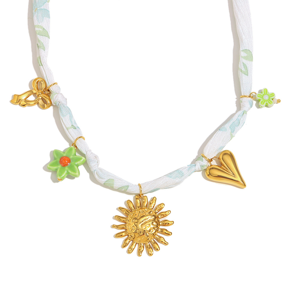 Colliers à pendentif en acier inoxydable pour femme, série romantique, motif tortue douce h5Image4
