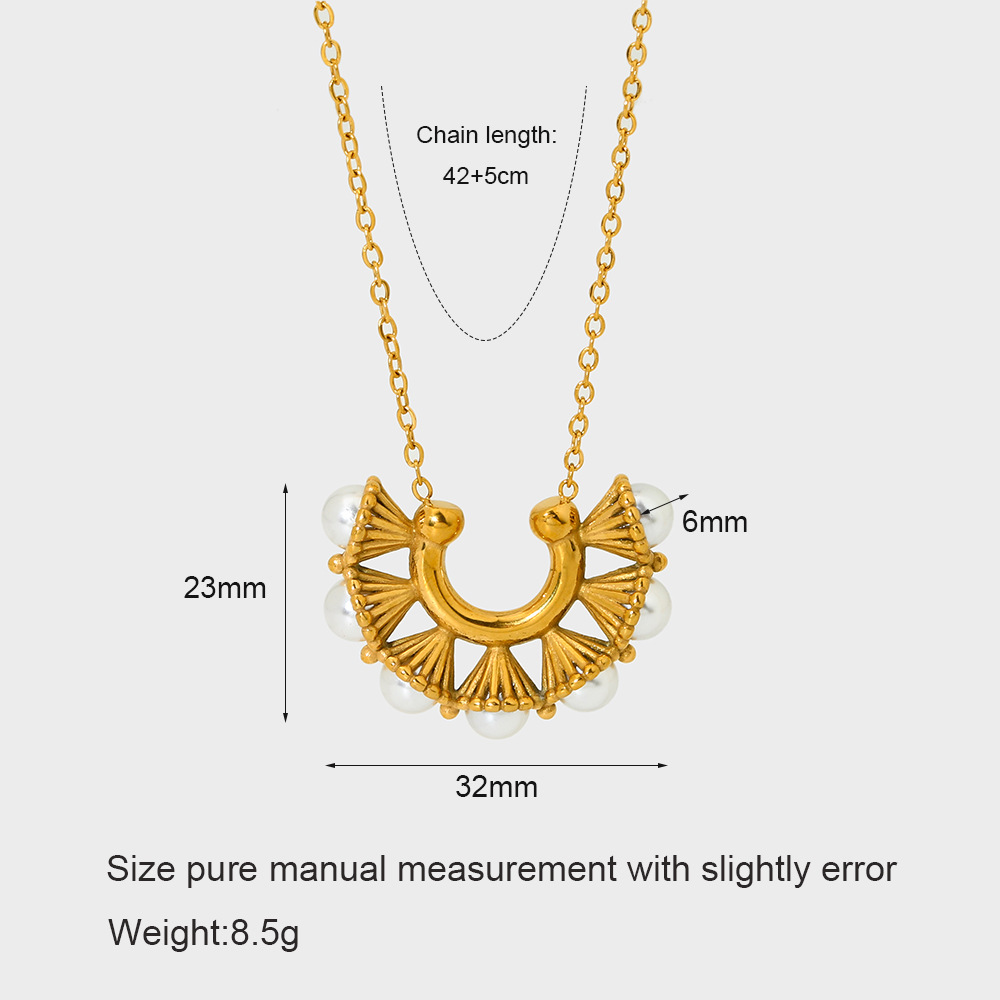 Colliers à pendentif géométriques quotidiens en acier inoxydable pour femmes de la série Simple