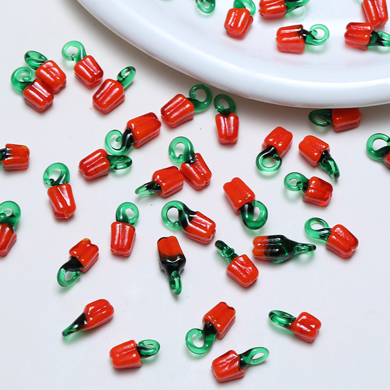 1 Stück einfache Serie süße Pflanzenglas-Schmuckperlen h5Bild3