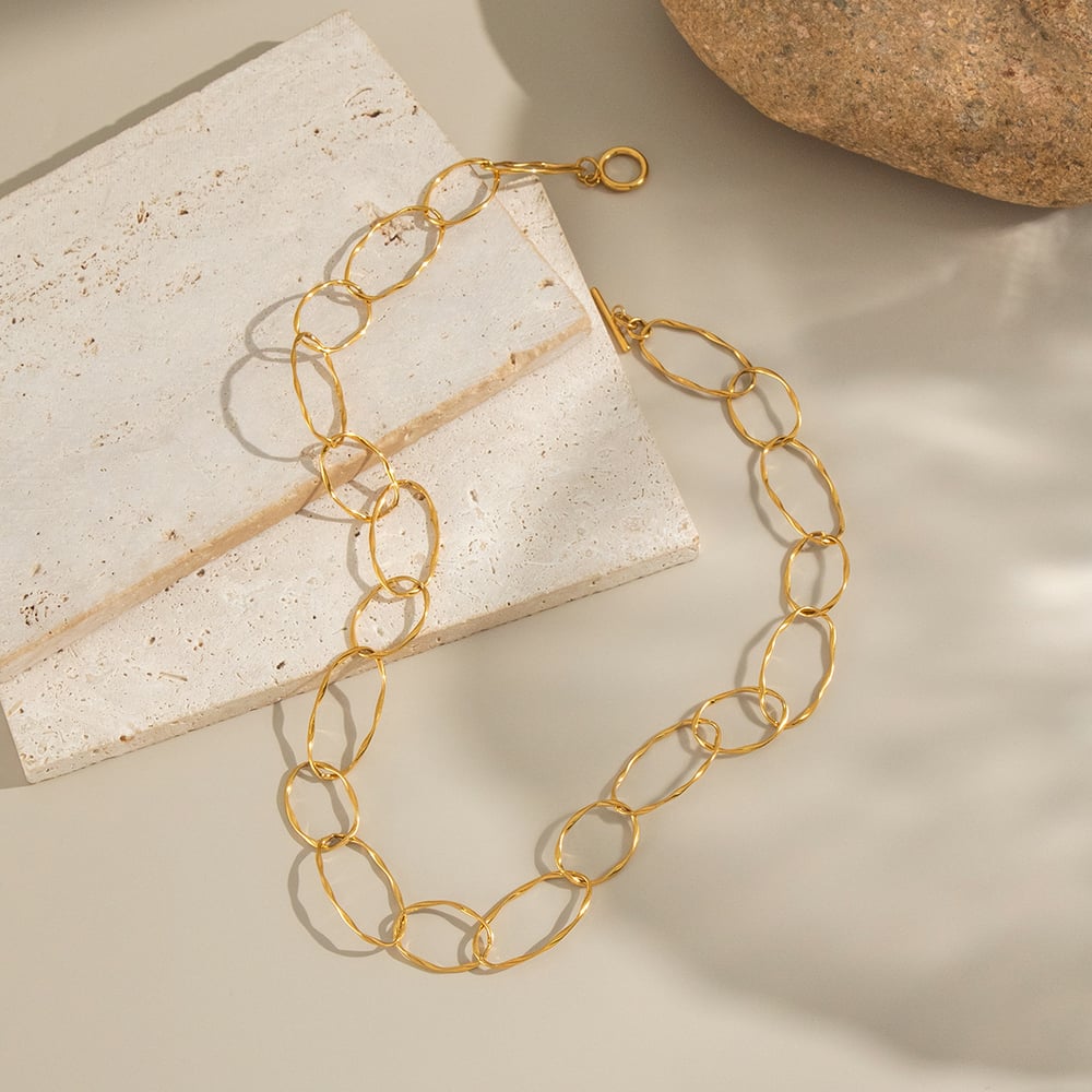 1 Piece Stainless Steel Gold Color Chain Necklace Picture2