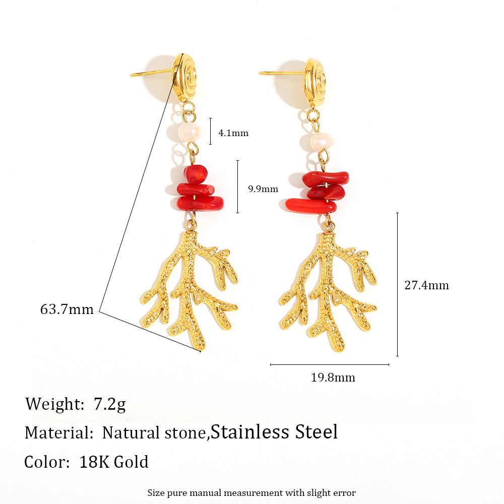 1 paire de boucles d'oreilles pendantes en acier inoxydable pour femme, série romantique, motif tortue de vacances h5Image4