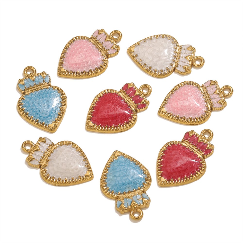 1 Piece DIY Crown Heart Stainless Steel Women's Pendants h5Picture4