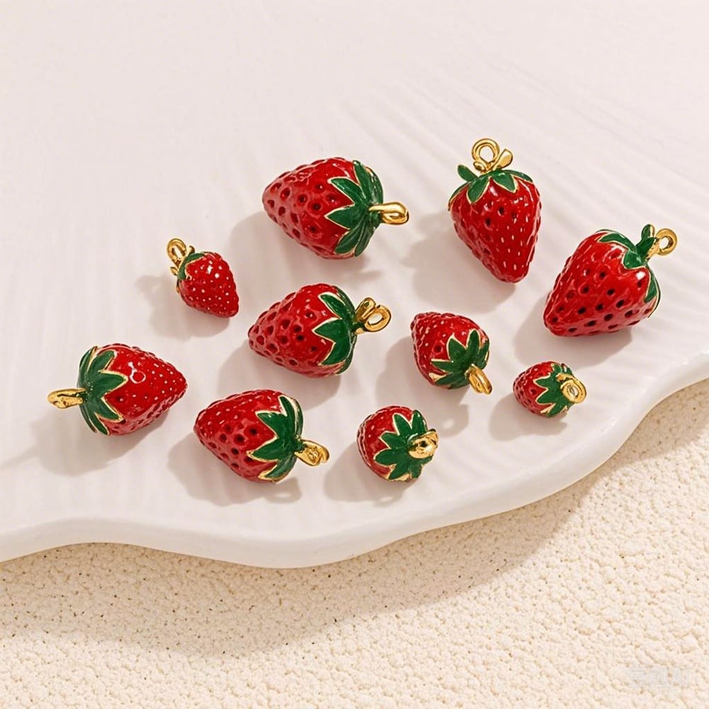 1 Adet Kendin Yap Çilek Paslanmaz Çelik Kadın Kolye Resim2