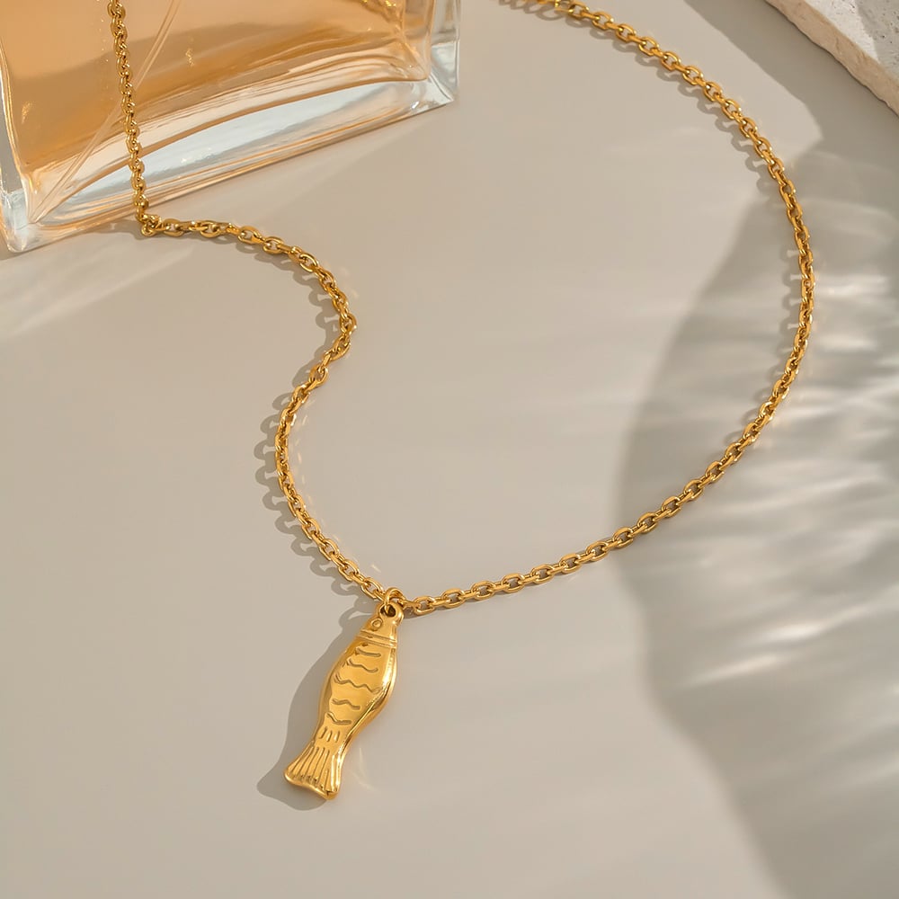 Ohrstecker in Fischform aus Edelstahl in Goldfarbe h5Bild4