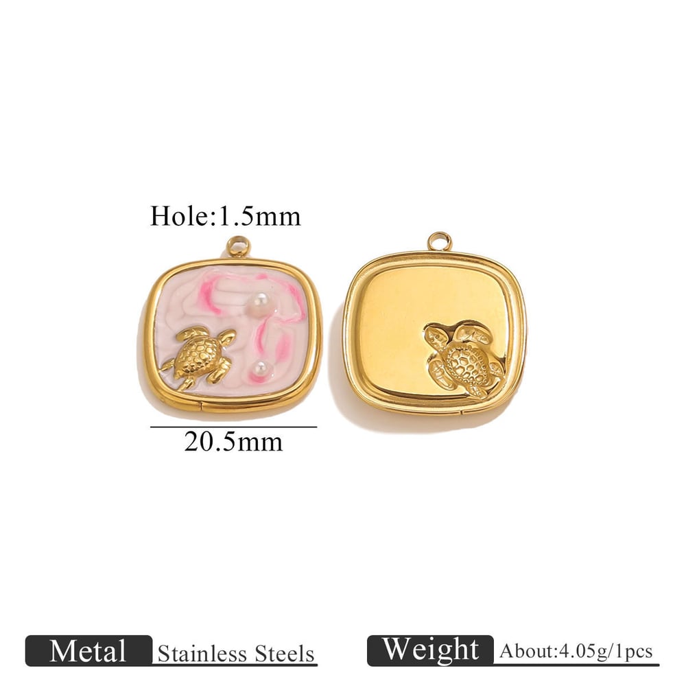 1 pezzo di ciondolo fai da te in acciaio inossidabile con conchiglia da donna