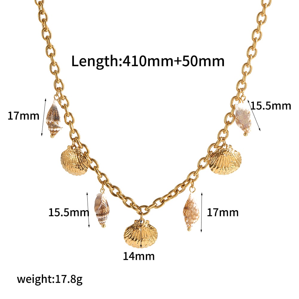 1 Piece Oceanic Stainless Steel Gold Color Pendant Necklace 