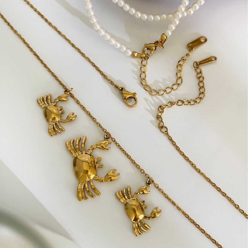 1 Piece Crab Stainless Steel Gold Color Necklace h5Picture4