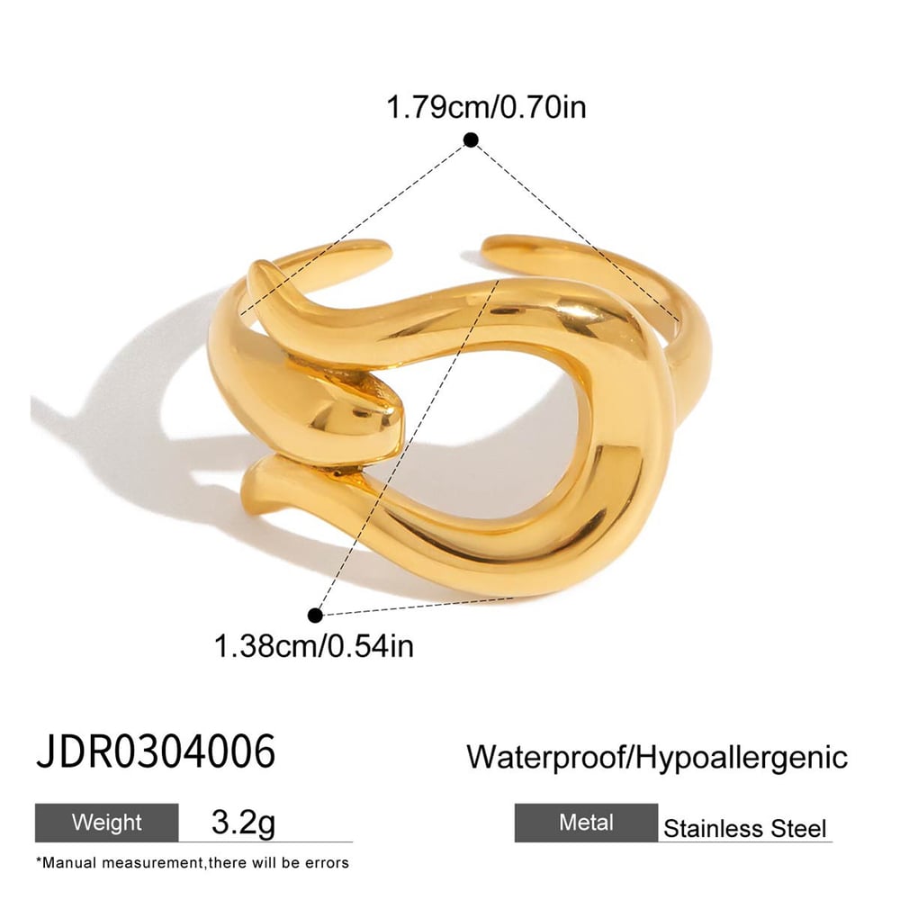1 stuk moderne serie persoonlijkheid geometrische roestvrij staal goudkleurige minimalistische ringen