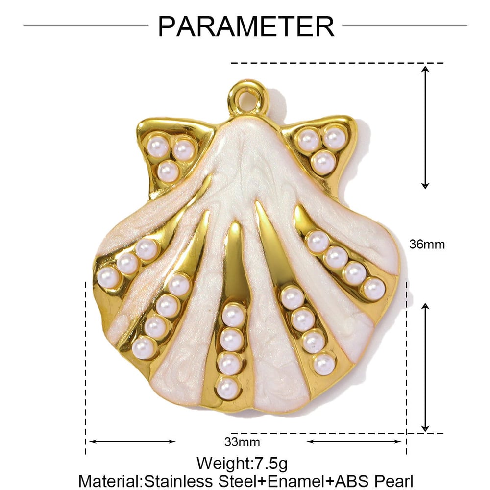 1 Piece Romantic Series DIY Shell Stainless Steel Gold Color Women's Pendants Picture2