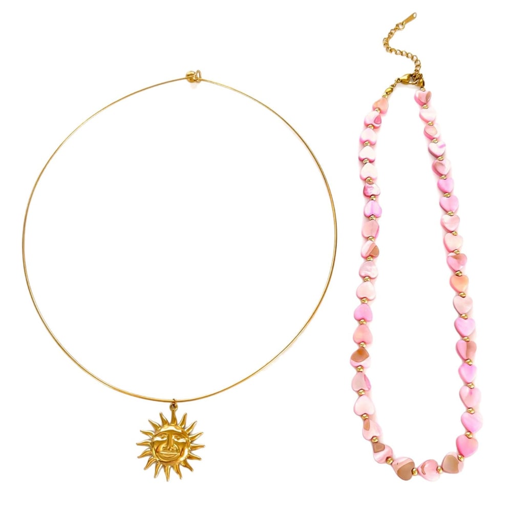 1 Piece Heart Shell Beaded Necklace h5Picture5