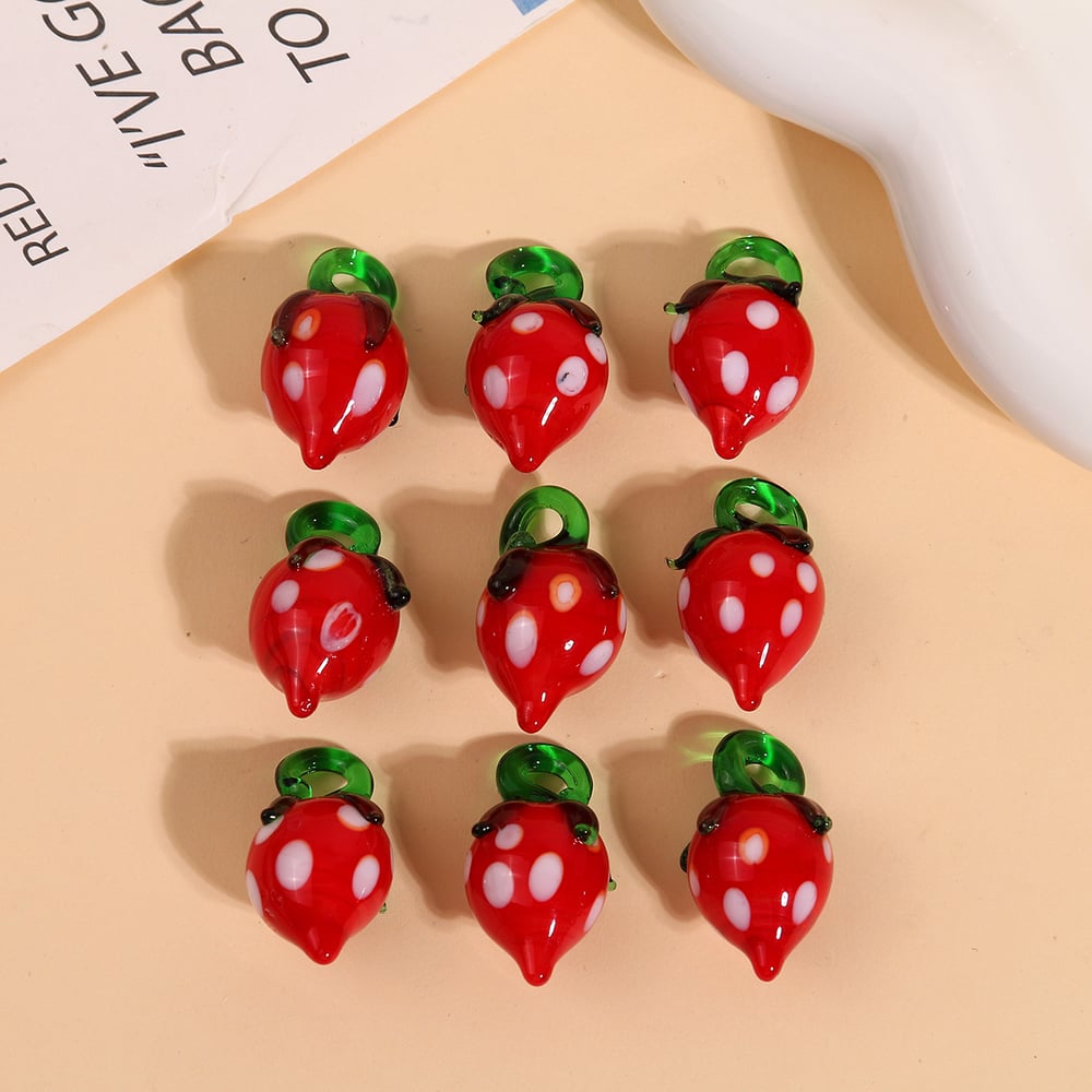 1 Stück einfache Serie süße Pflanzenglas-Schmuckperlen h5Bild4