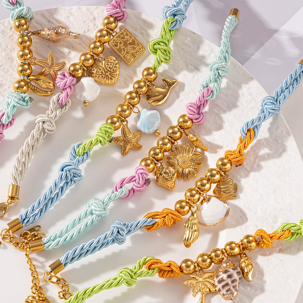 1 Stück Oceanic Edelstahl Goldfarbenes Muschel-Charm-Armband h5Bild2