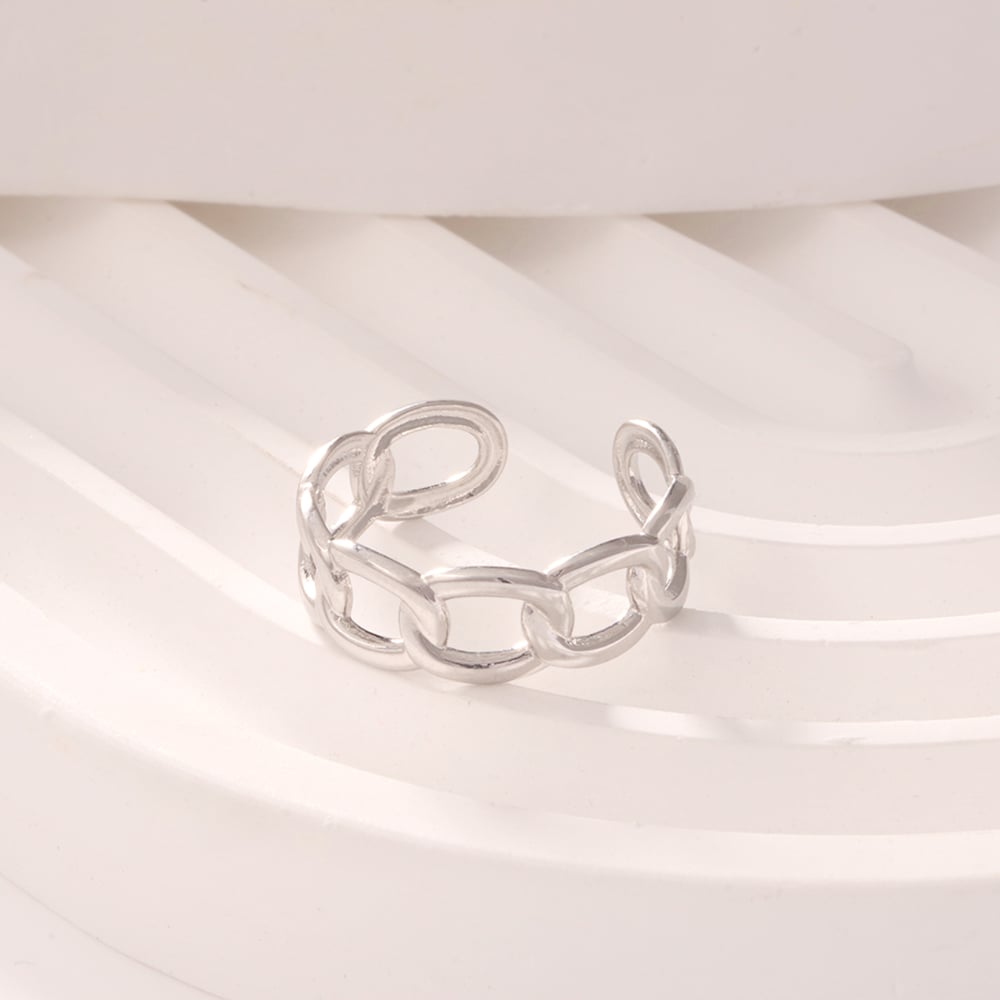 1 Piece Simple Series Classic Geometric Stainless Steel Gold Color Minimalist Rings Picture6