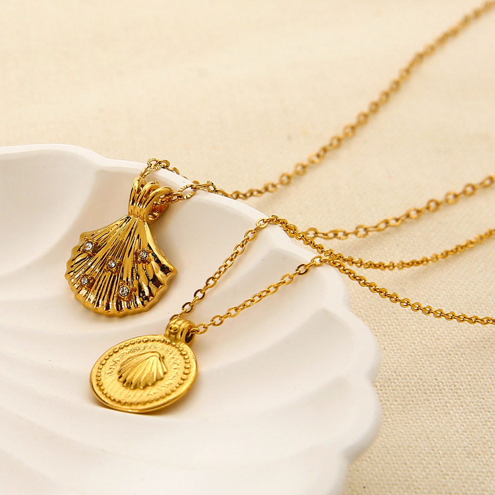 Classic Series Retro Turtle Stainless Steel  Gold Color Zircon Unisex Pendant Necklaces Picture4