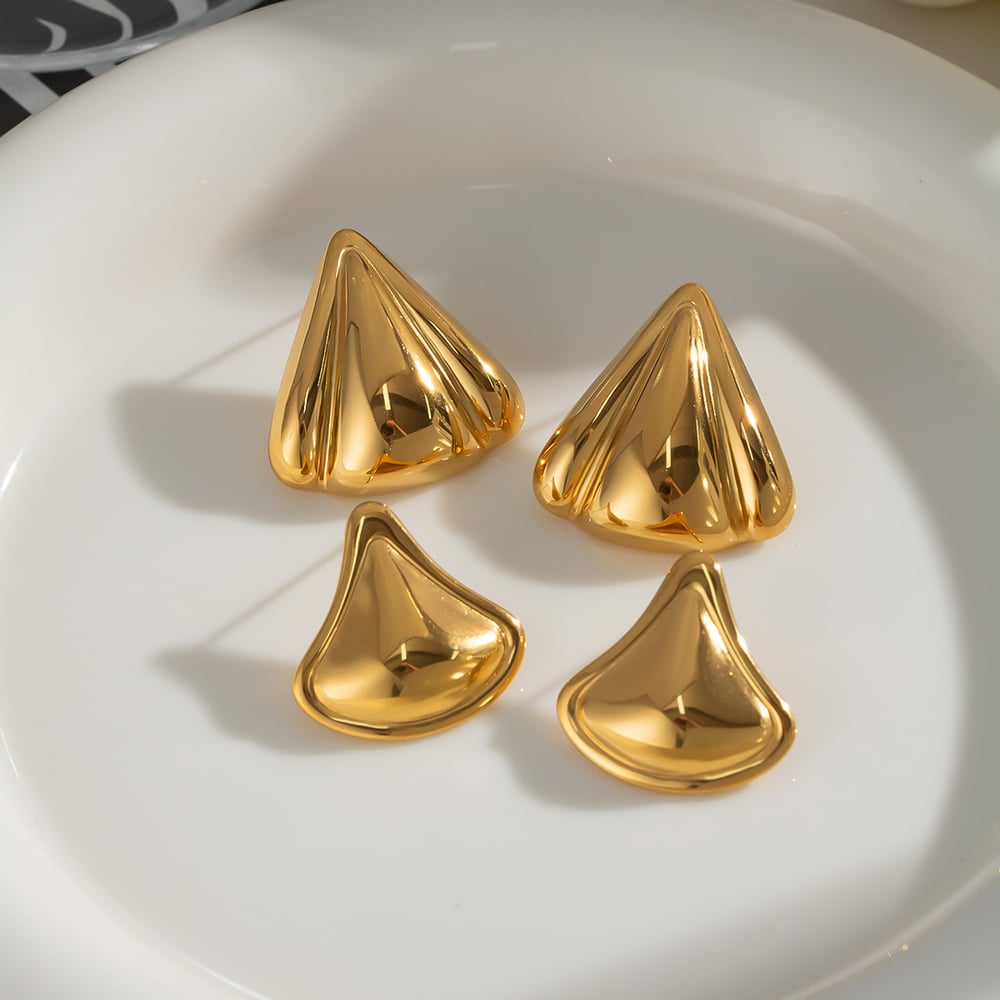 1 Pair Stainless Steel Gold Color Stud Earrings h5Picture4