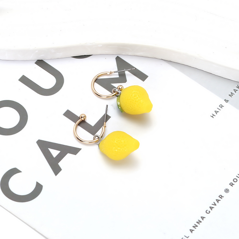 1 Pair Cute Resin Lemon Drop Earrings h5Picture3
