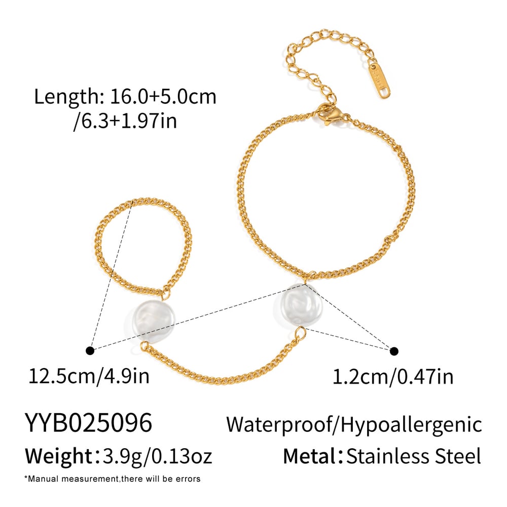 Stainless Steel Gold Color Finger Chain 