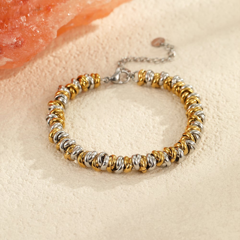 Casual Geometric Stainless Steel  Gold Color Women's Chain Bracelets h5Picture4