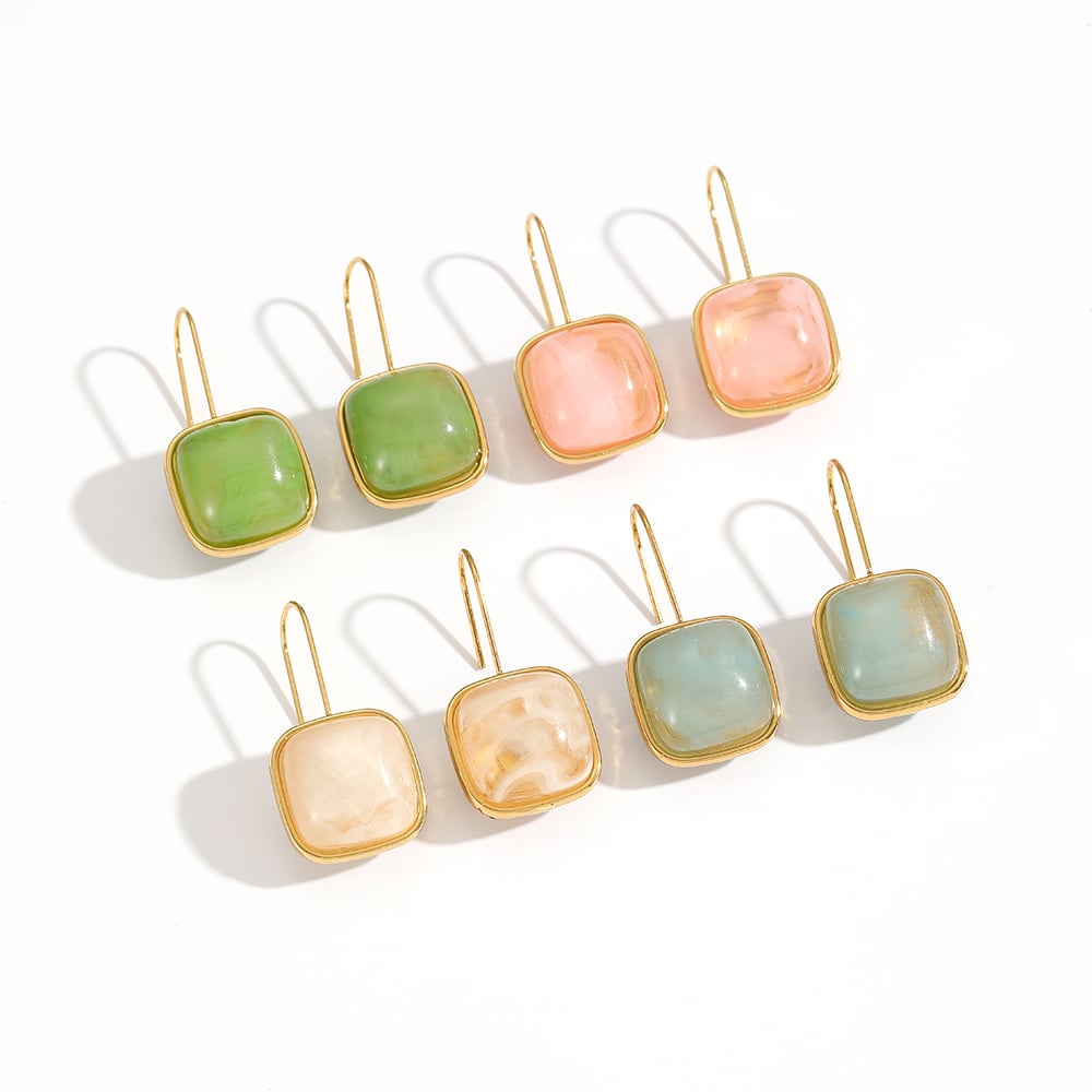 1 Pair Square Drop Earrings Picture4
