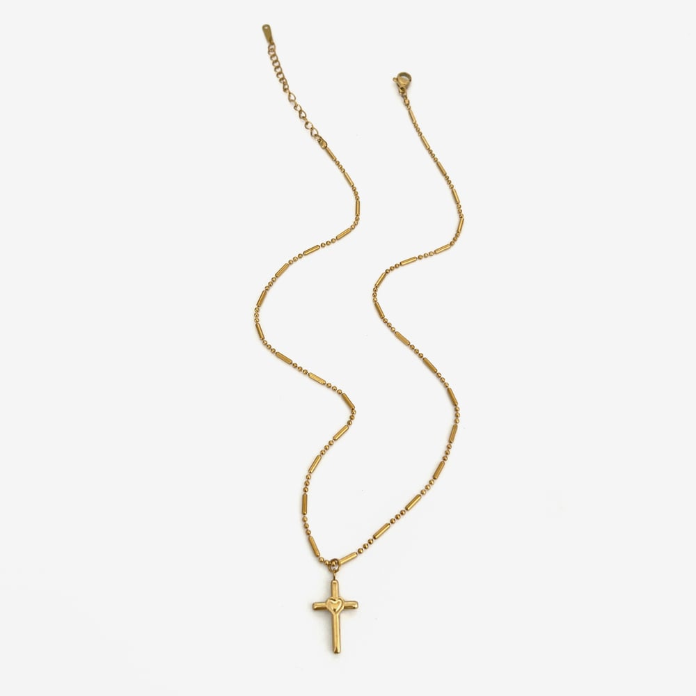 1 Piece Cross Stainless Steel Gold Color Pendant Necklace 