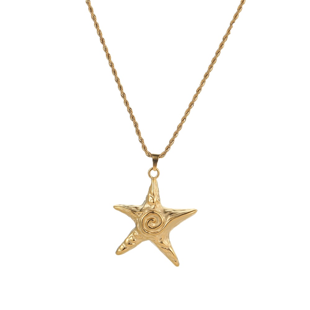 Vacation Star Stainless Steel Gold Color Women's Pendant Necklaces h5Picture5