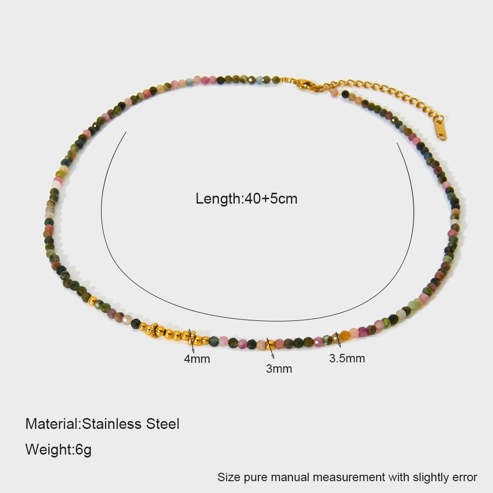 1 Paar Retro-Perlenketten mit geometrischen Natursteinen aus der Classic-Serie für Unisex 